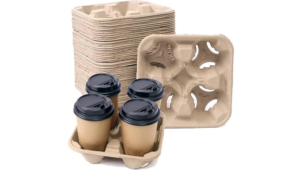 100 pack compostable 4 cup holders