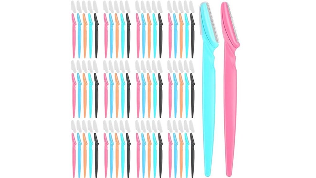 100 piece eyebrow razor set with covers