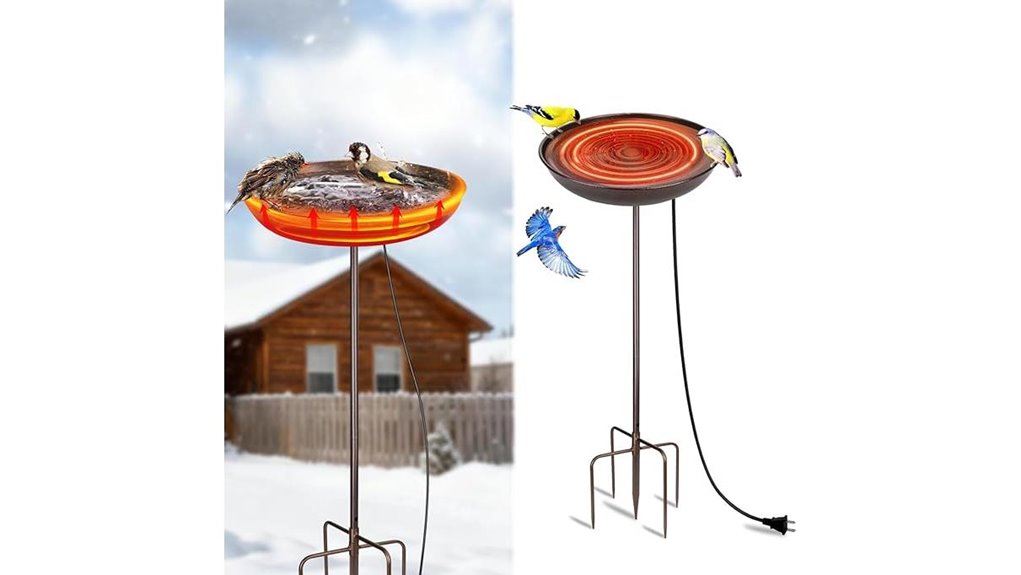 100w heated bird bath with heater