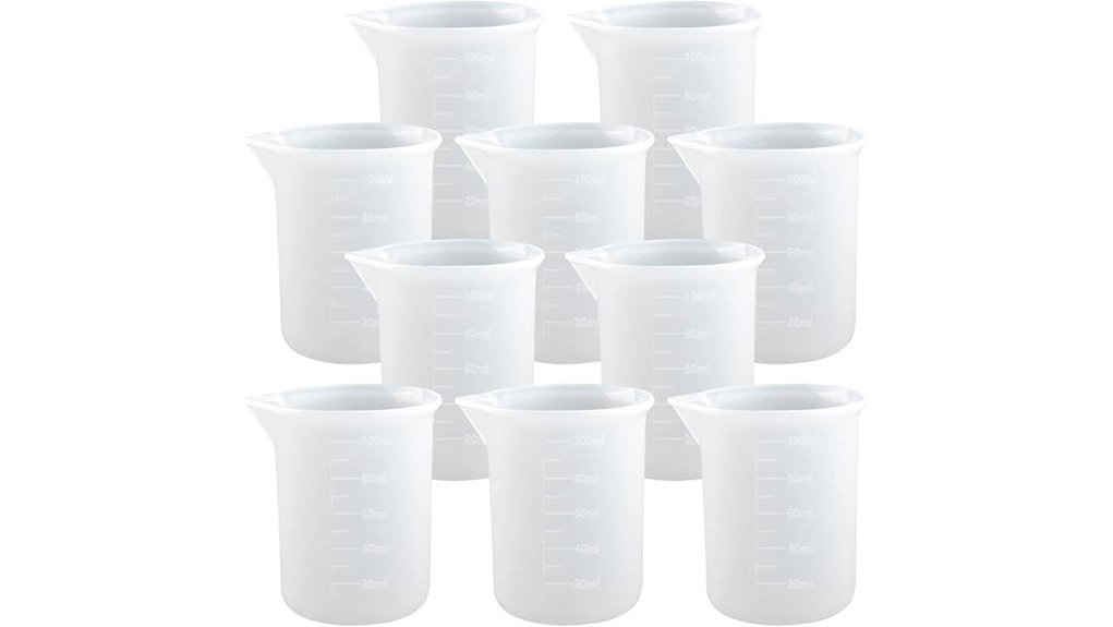 10 100ml silicone cups