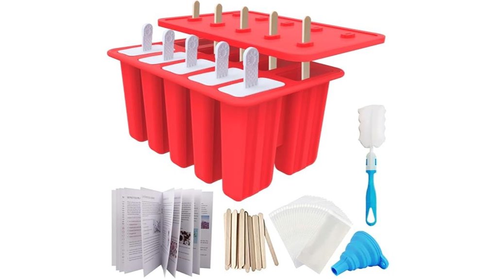 10 cavity silicone popsicle molds