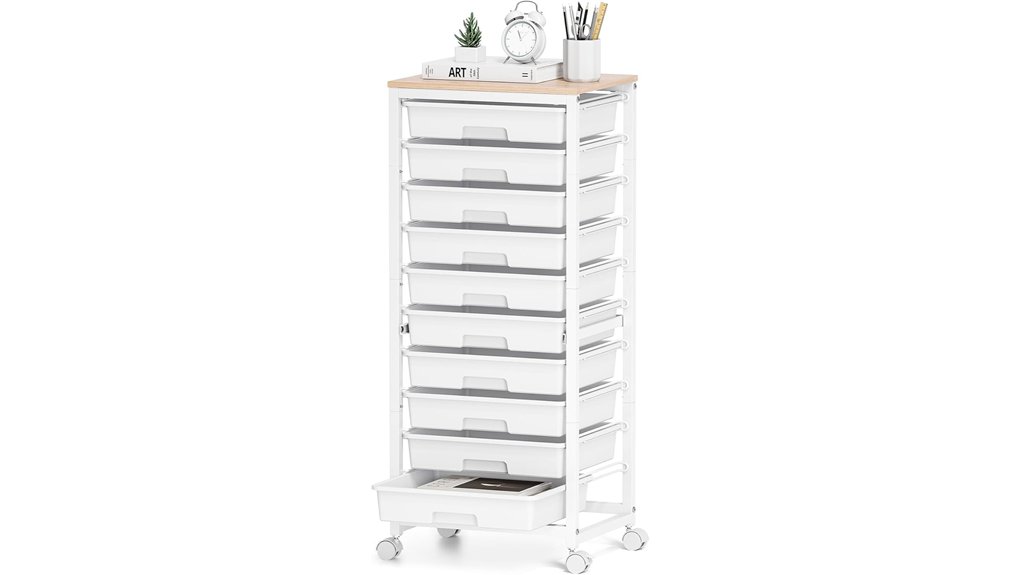 10 drawer classroom craft cart