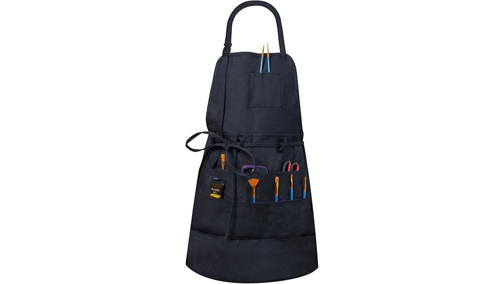10 pocket black canvas apron