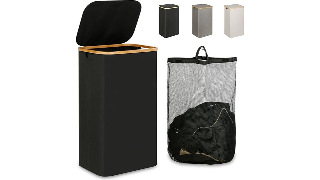 110l collapsible black hamper