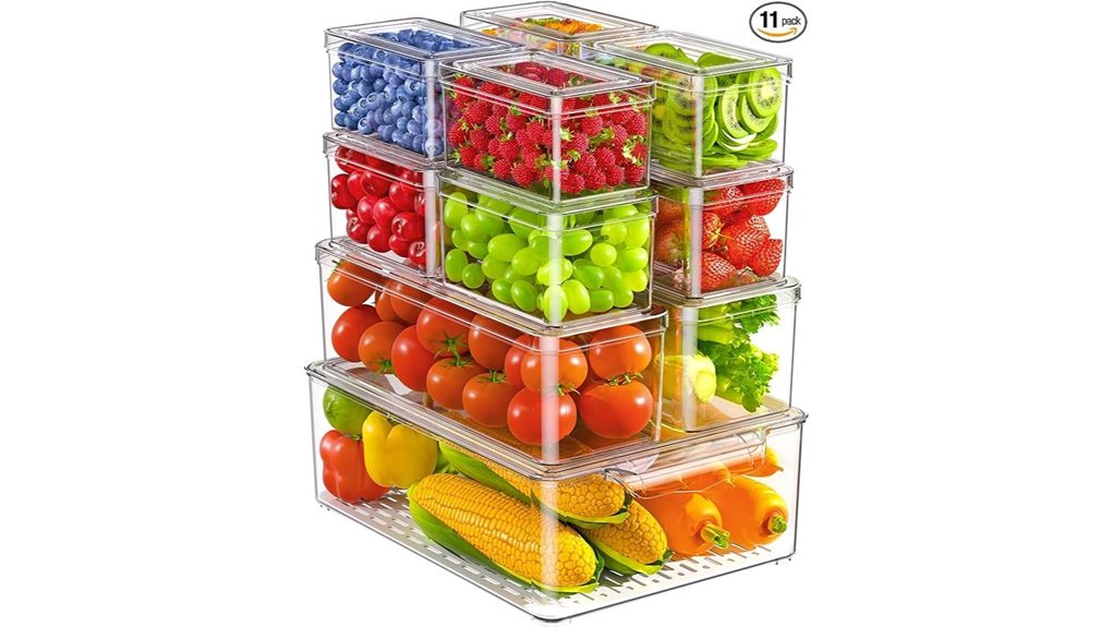 11 pack clear bpa free organizers