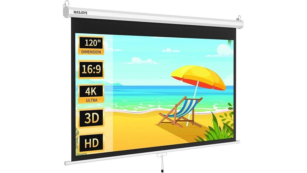 120 inch 4k pull down projector screen