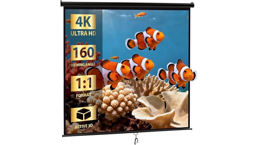 120 inch manual pull down screen