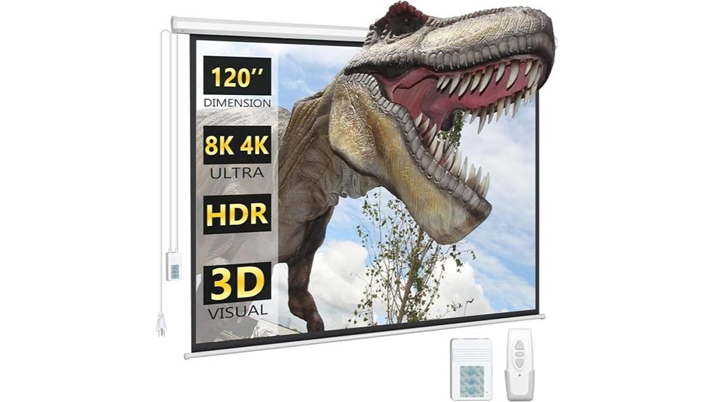 120 motorized projector screen