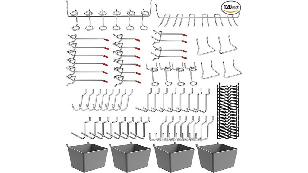 120 piece pegboard hook set