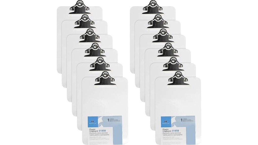 12 clear plastic clipboards
