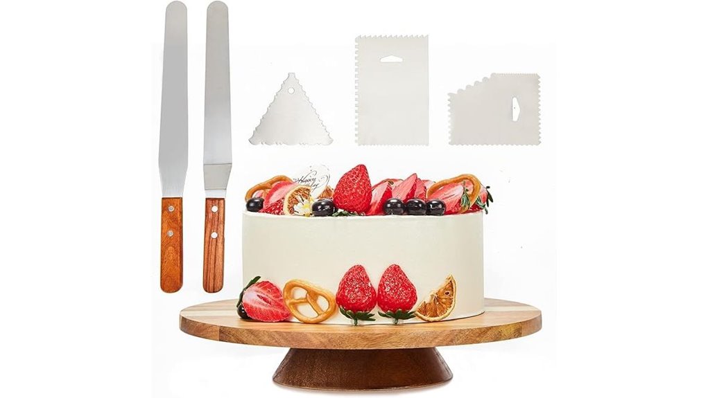 12 inch acacia wooden cake turntable