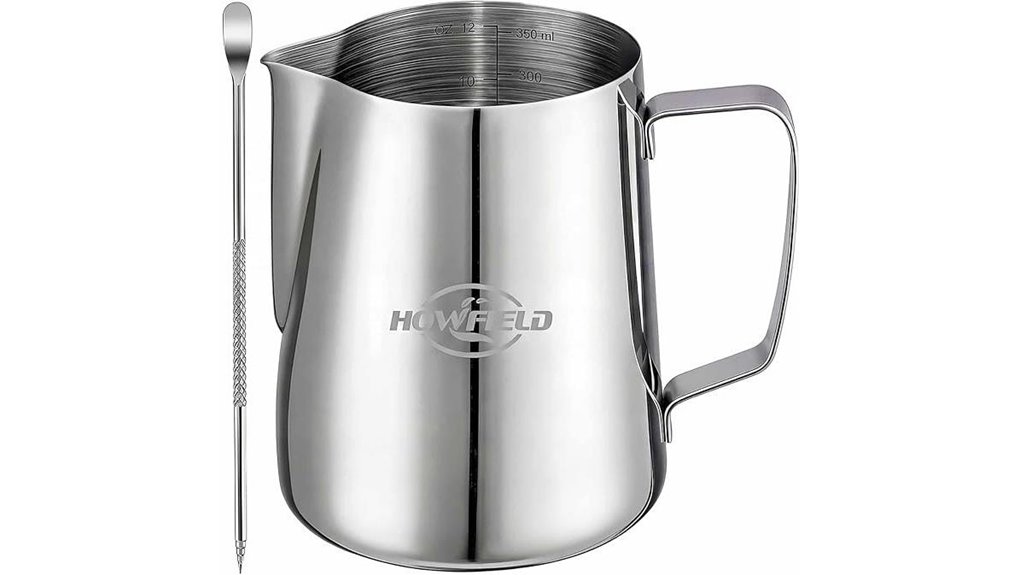 12 oz stainless pitcher with spout