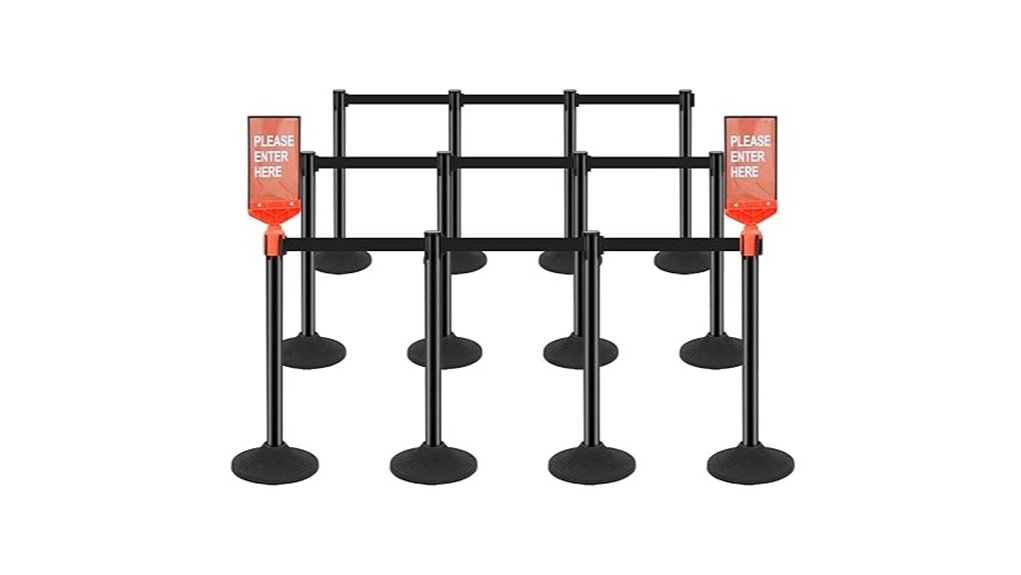 12 pack black stanchion set
