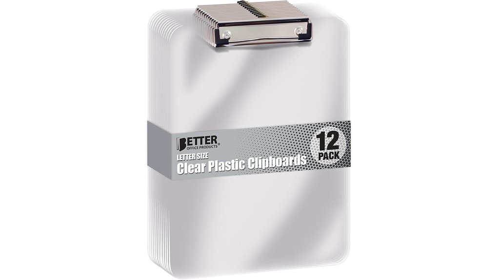 12 pack clear plastic clipboards