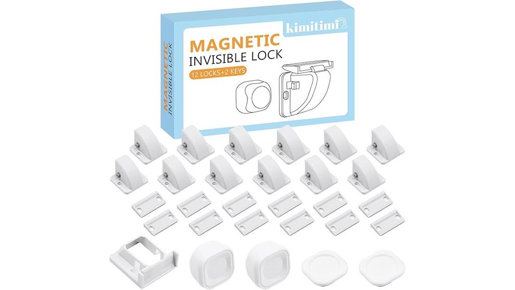 12 pack magnetic no drill cabinet locks