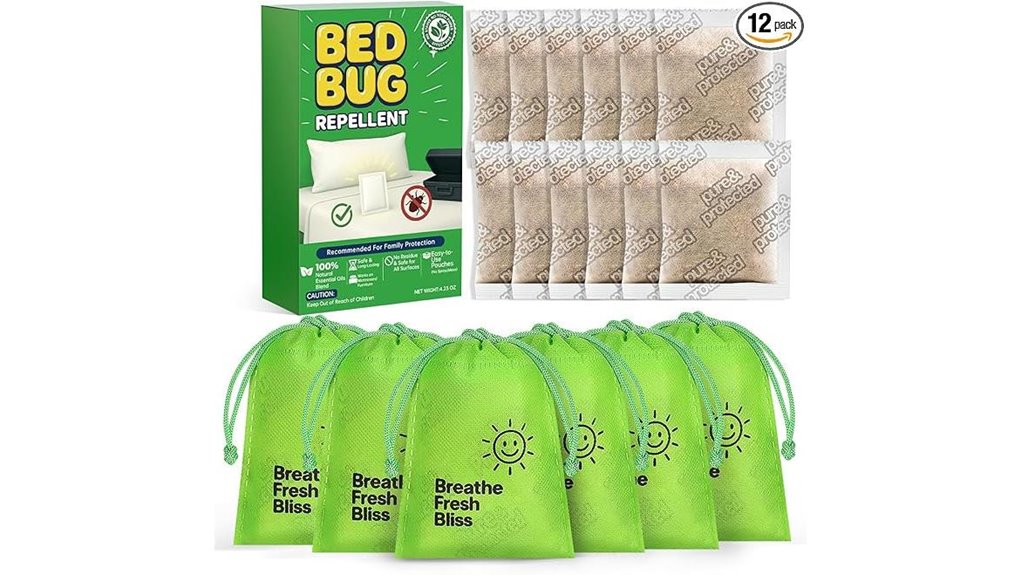 12 pack natural bed bug pouches