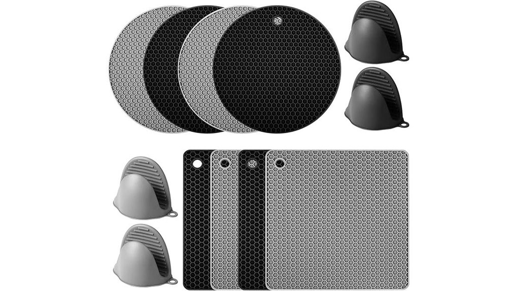 12 pack silicone trivets and mitts