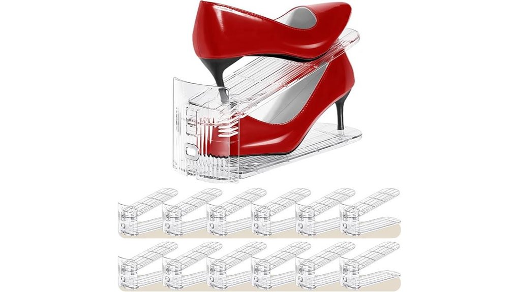 12 pack transparent shoe slots