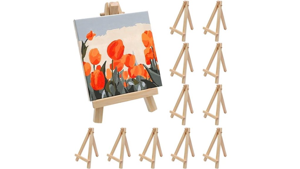 12 piece 5 inch wooden easels