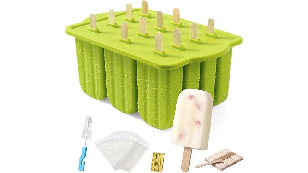 12 silicone popsicle molds