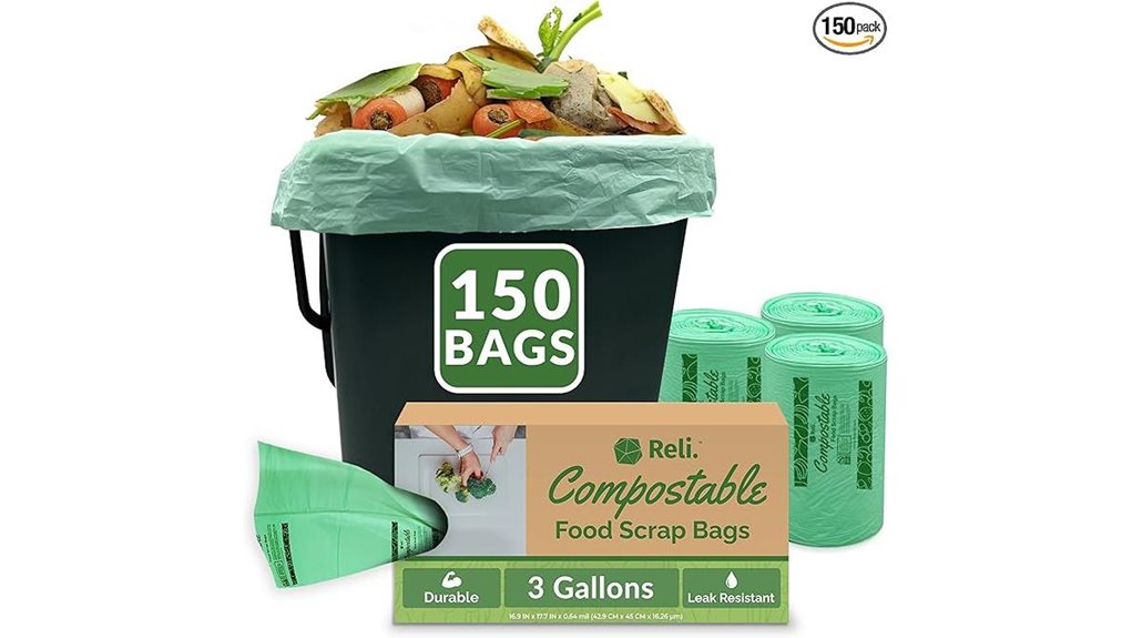 150 compostable three gallon bags