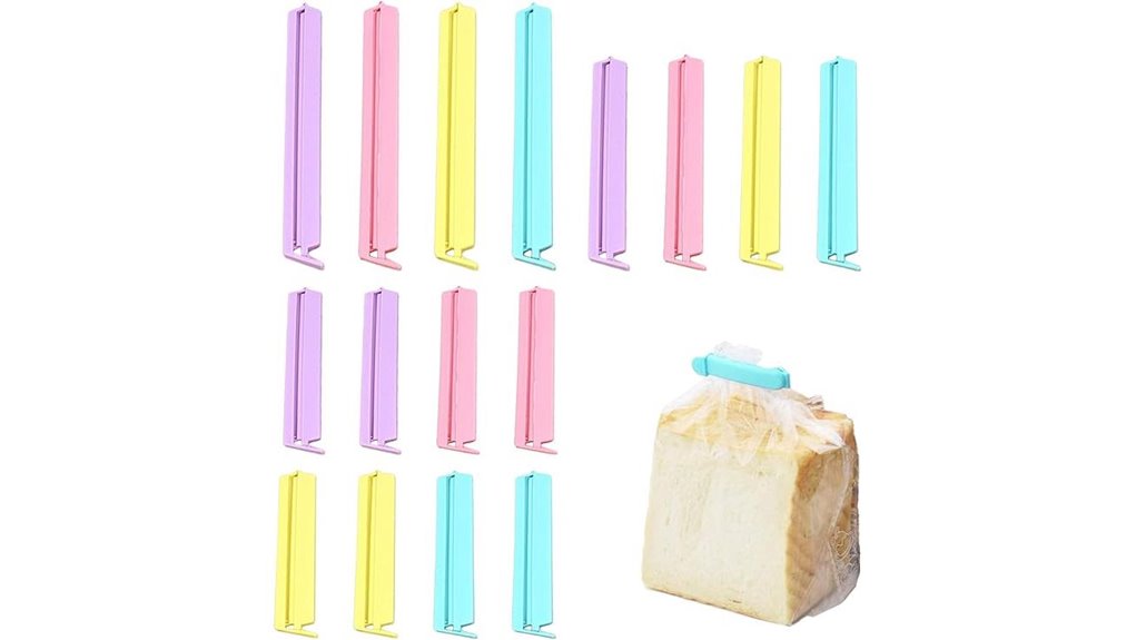 16 piece food bag clips for pantry organization