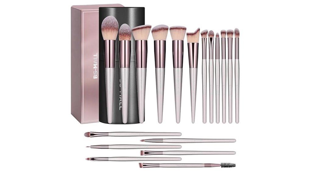18 piece synthetic makeup brushes