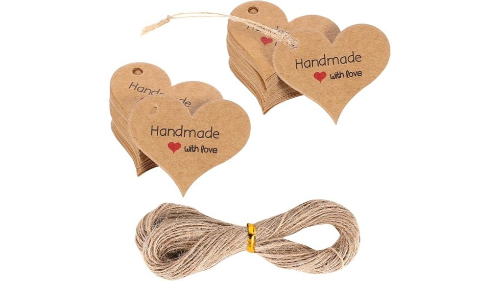 200 handmade heart shaped tags