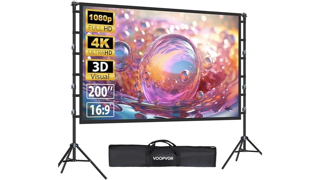 200 inch portable projector screen