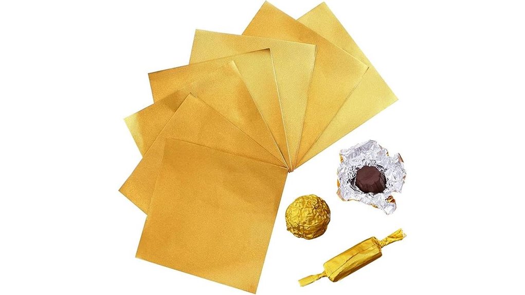 200 pcs foil candy wrappers golden