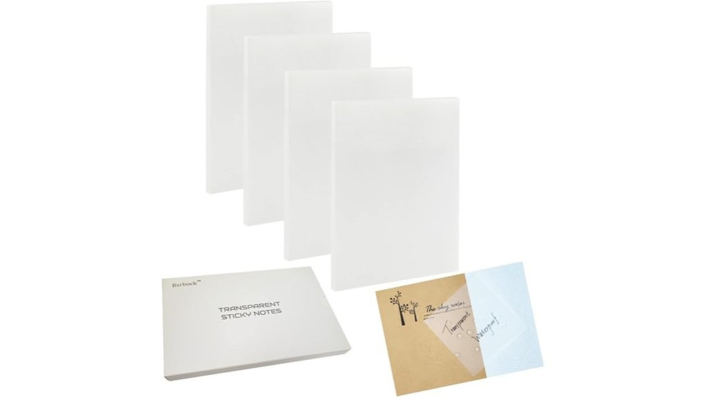 200 transparent 4x6 notes