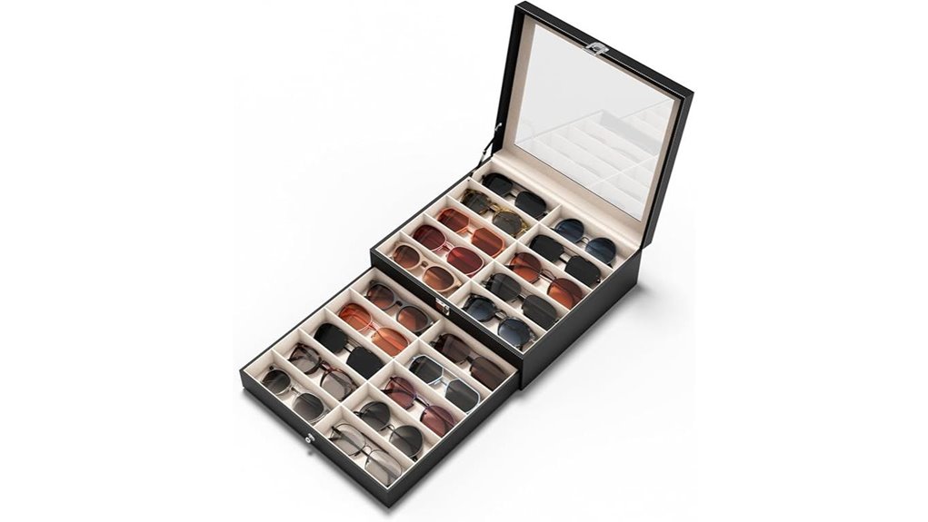 20 slot sunglass organizer display case