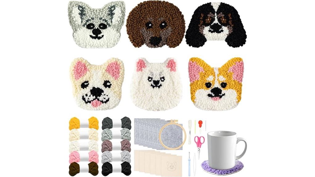 22 piece punch needle coasters