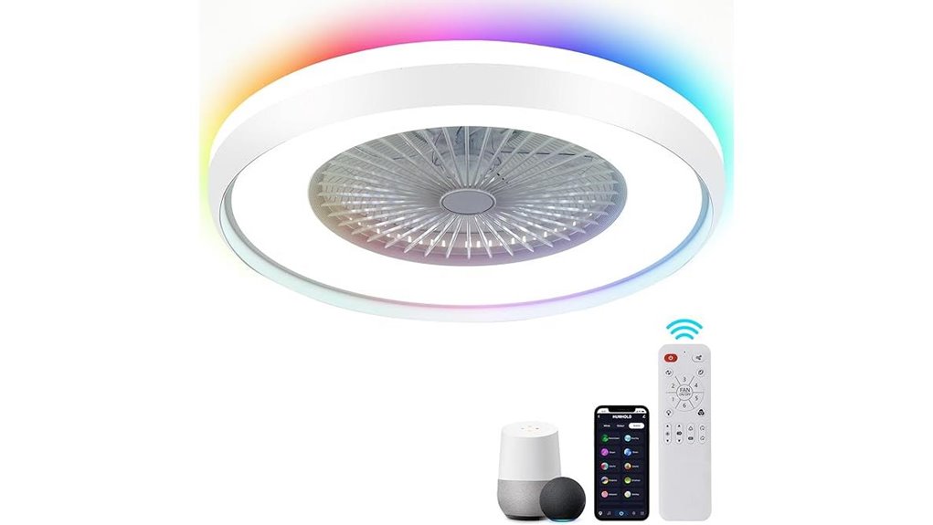 24 bladeless ceiling fan with rgb light