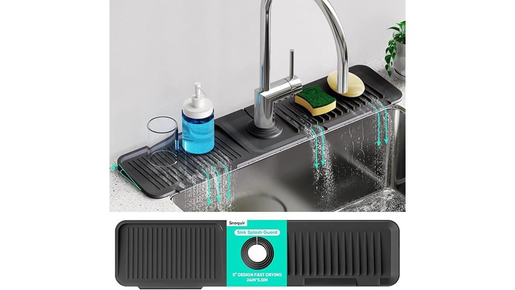 24 inch faucet mat with guard