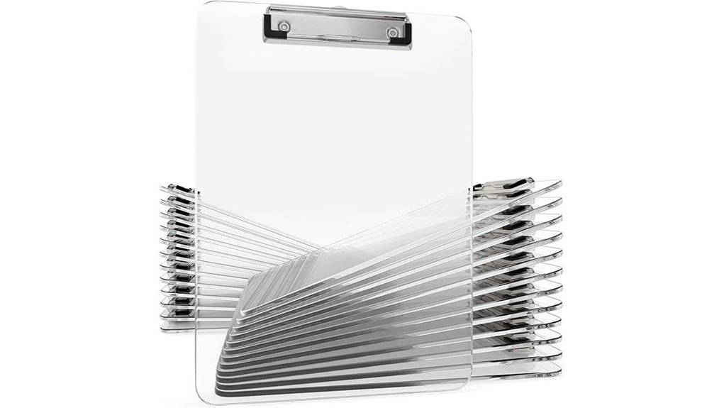 25 hooked acrylic clipboards