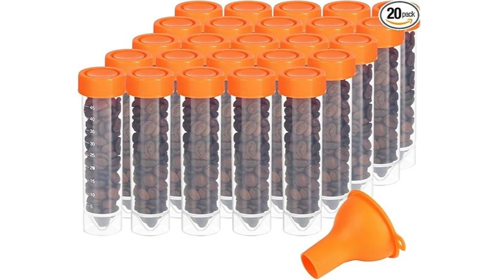25pcs single dose coffee storage tubes with lids