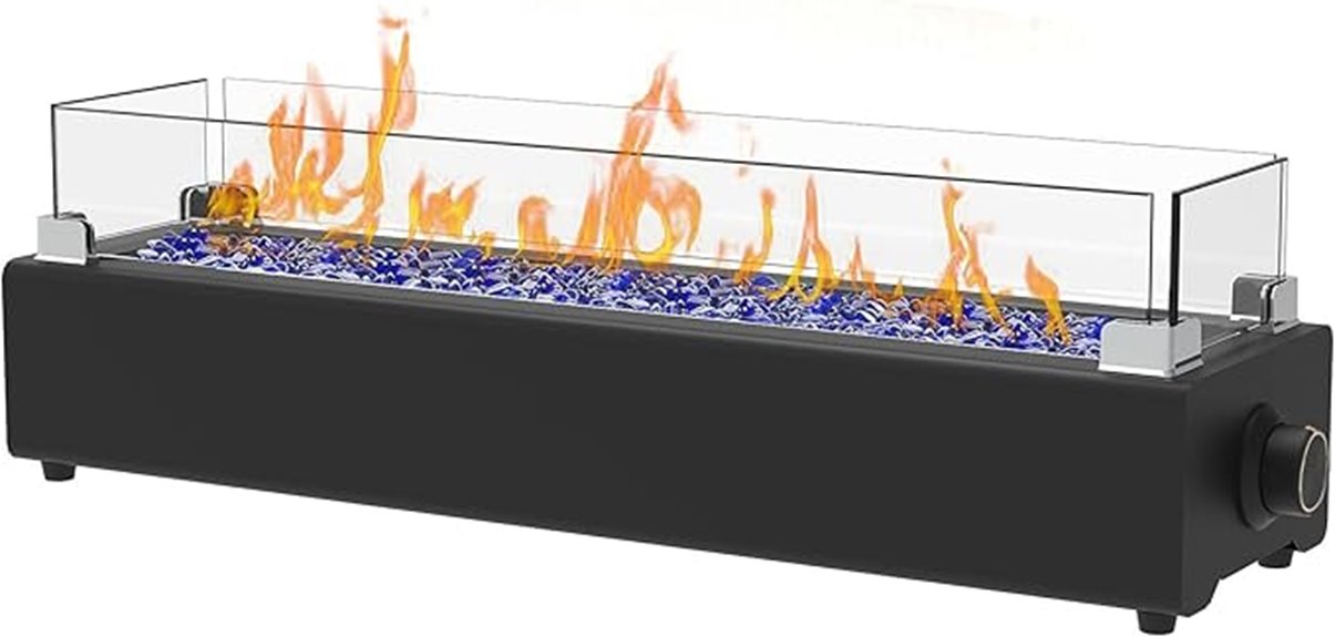 28 inch black propane firepit