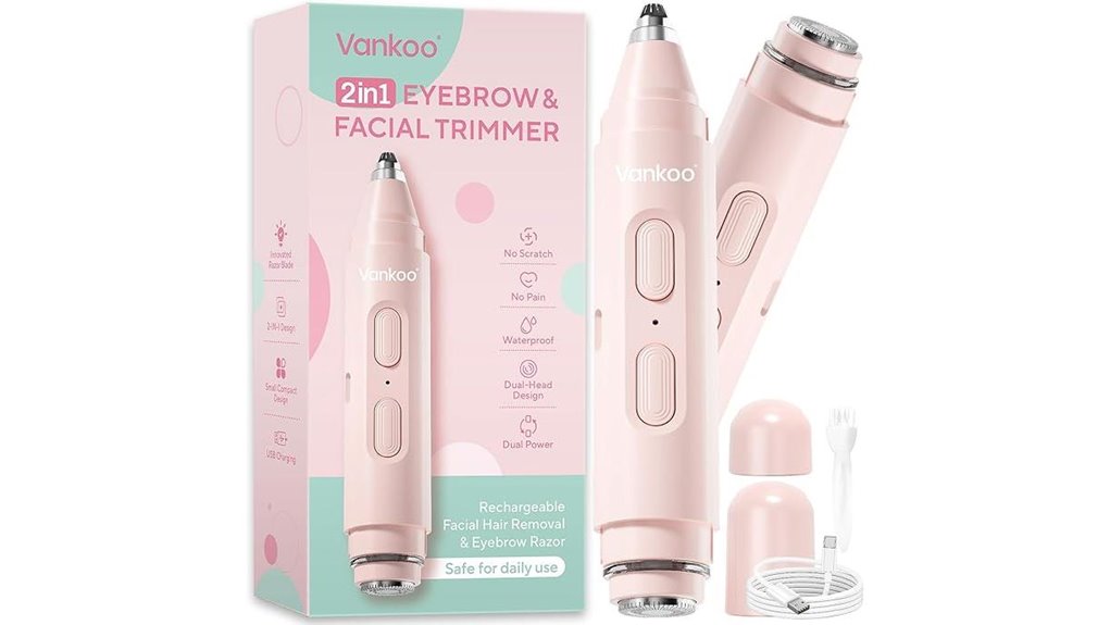 2 in 1 facial trimmer with led lights