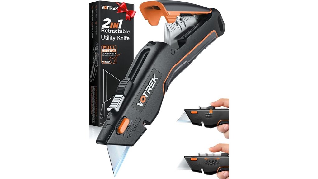 2 in 1 retractable box cutter