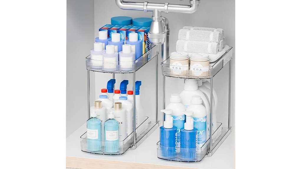 2 pack acrylic under sink organizer