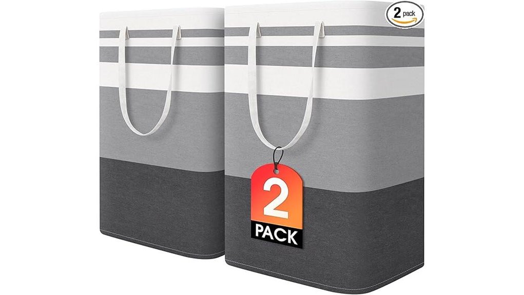 2 pack grey laundry baskets
