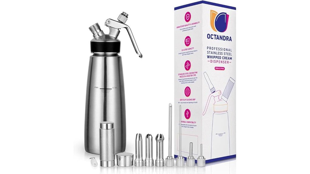 304 stainless steel whipped cream dispenser