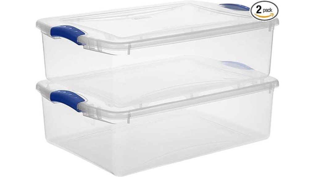 32 quart clear latching bin 2 pack