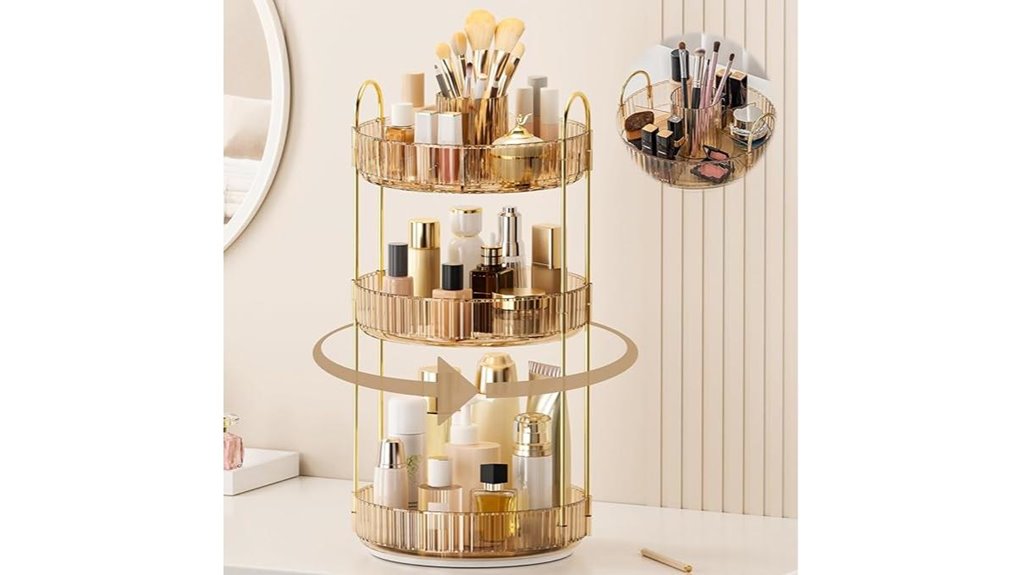 360 rotating makeup organizer