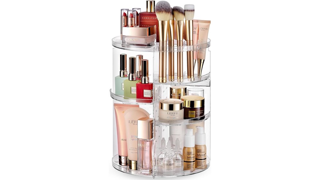 360 rotating makeup organizer