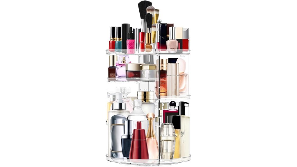 360 rotating makeup organizer large capacity storage unit