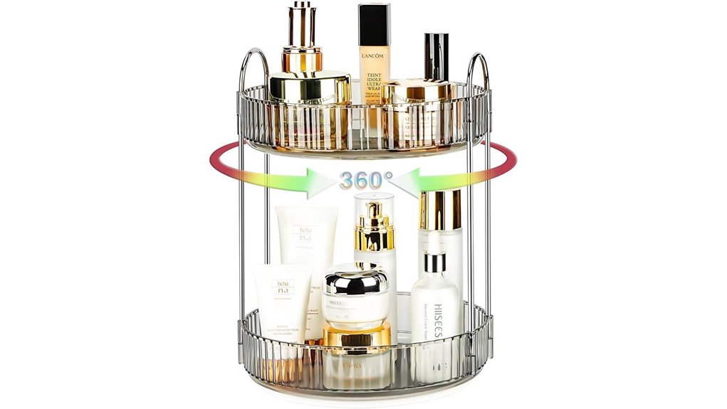360 rotating makeup organizer