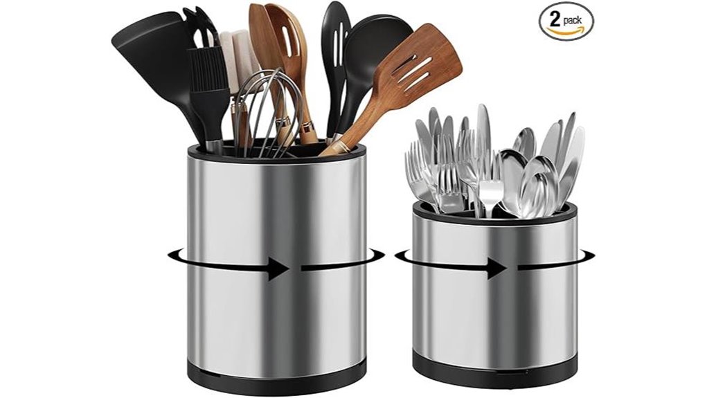 360 stainless steel xl utensil holder