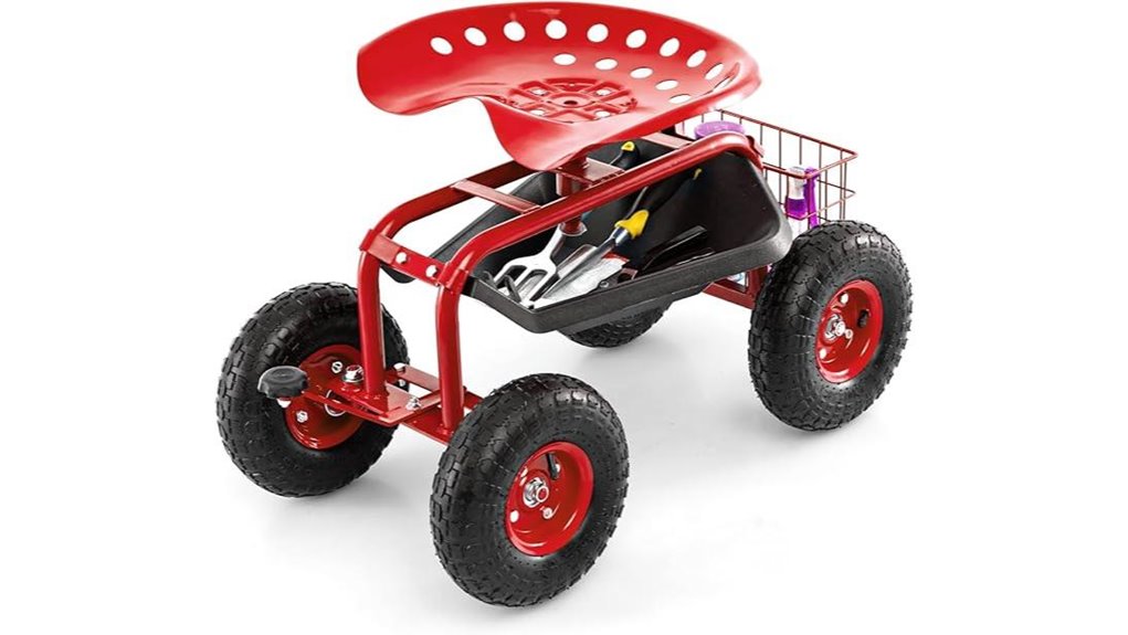 360 swivel rolling garden seat